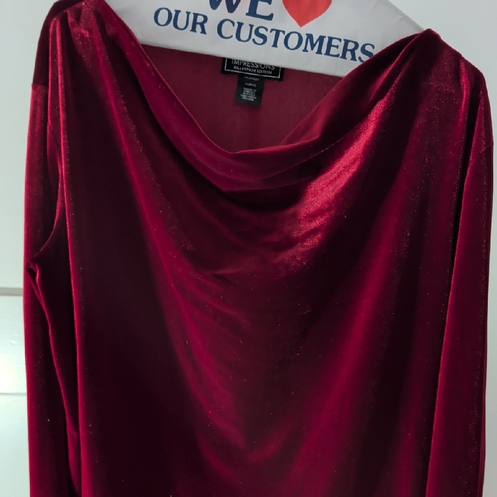 Burgundy Draped Velvet Top